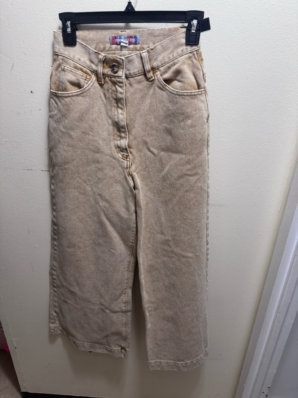 Urban Outfitters Beige Wide-Leg High-Rise Jeans size 25